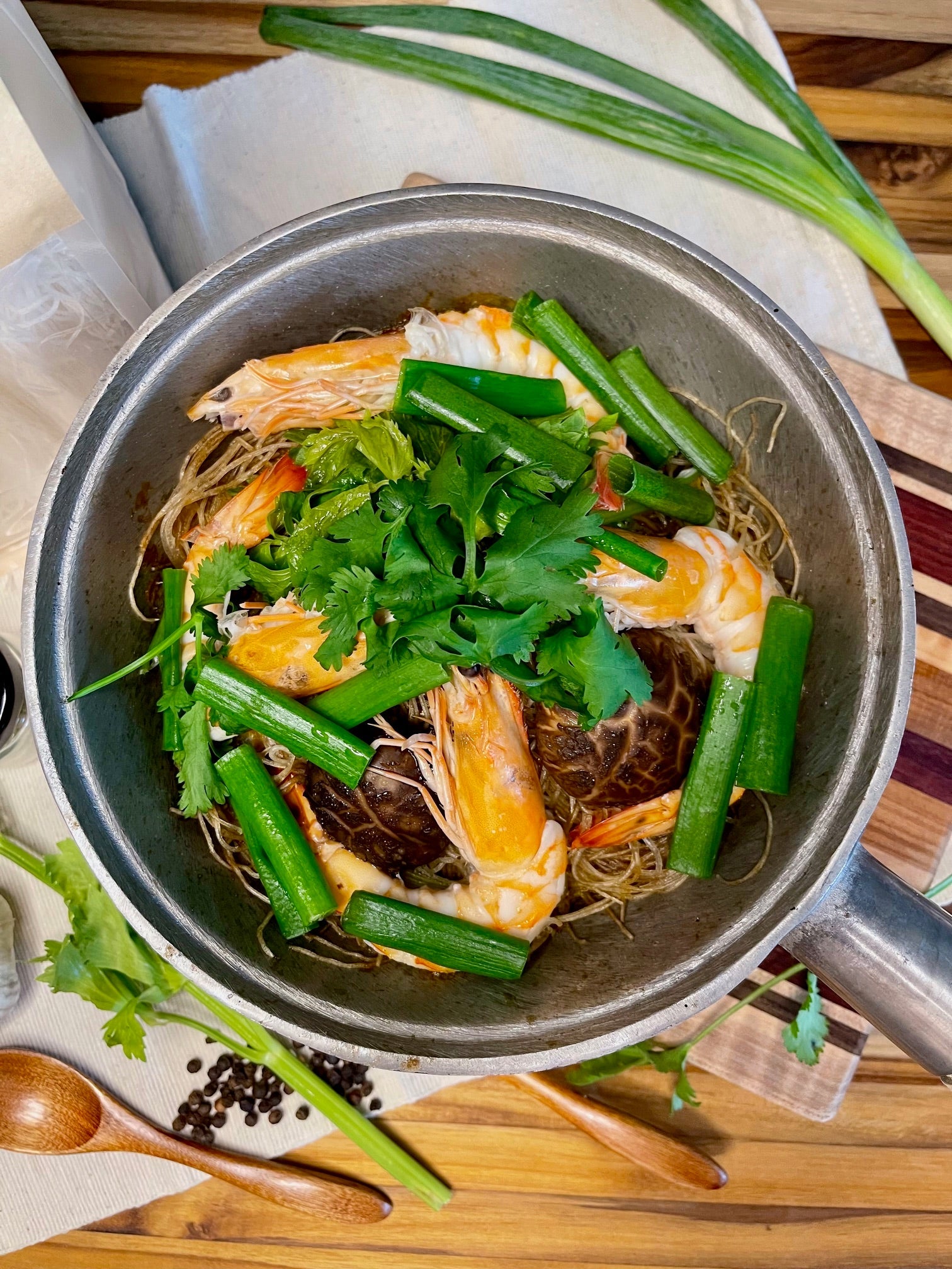 Glass Noodle Hot Pot with Prawns